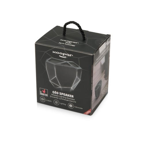 Портативная колонка «Geo», мокрый асфальт + белая подсветка