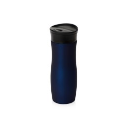 Вакуумная термокружка с кнопкой Streamline, Waterline, soft-touch, тубус, темно-синий