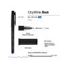 Ручка "CityWrite.BLACK" шариковая, черный пластиковый корпус, 1.0 мм, синяя