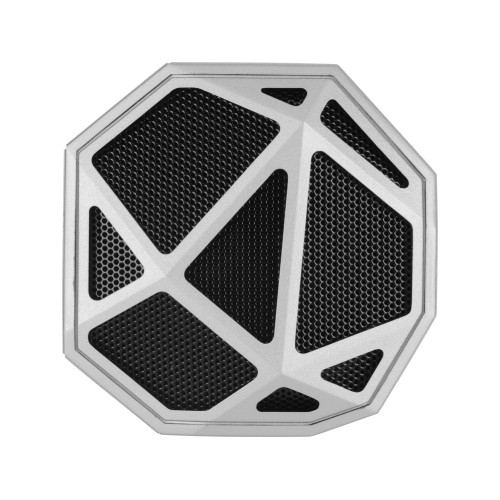 Портативная колонка «Geo», серебристый + синяя подсветка