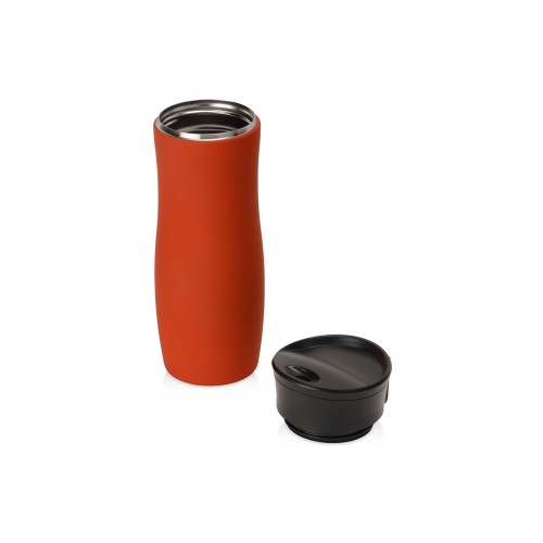 Вакуумная термокружка с кнопкой Streamline, Waterline, soft-touch, тубус, красный