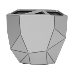 Портативная колонка «Geo», серебристый + синяя подсветка