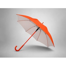 Зонт-трость "Silver Color" полуавтомат, оранжевый/серебристый