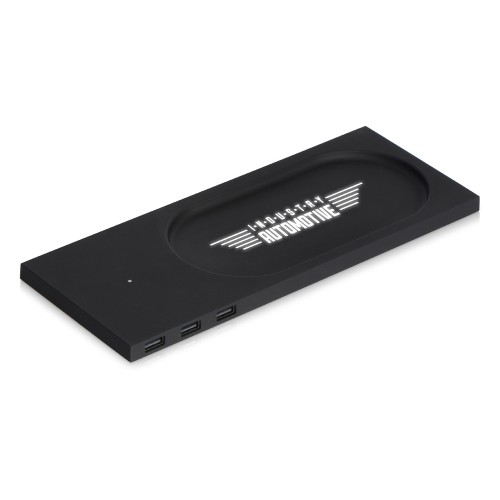 Беспроводное настольное зарядное устройство "Glide" с подсветкой, софт тач