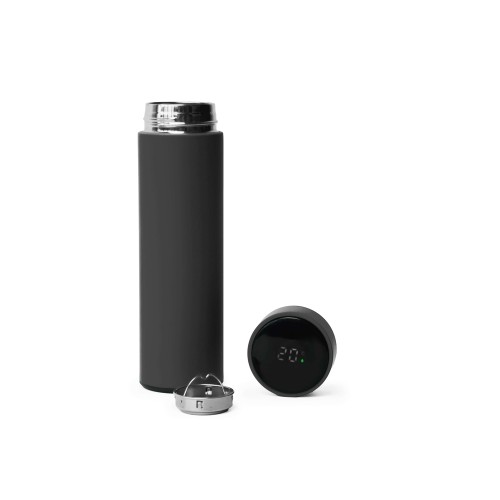 Термос FAMILY MARK LED, soft touch (Серый)