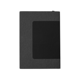 Бизнес блокнот "Supreme" с вставкой из софт-тача, гибкая обложка, 128 листов, черный