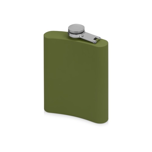Фляжка 240 мл Remarque soft touch, 201 сталь, зеленый милитари (Р)