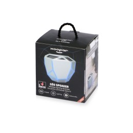 Портативная колонка «Geo», серебристый + синяя подсветка