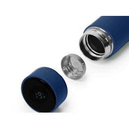 Термос FAMILY MARK LED, soft touch (Тёмно-синий)