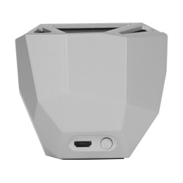 Портативная колонка «Geo», серебристый + синяя подсветка