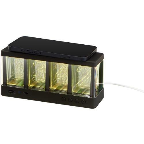 Часы с беспроводной зарядкой "Cyber", 10 Вт