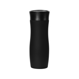 Вакуумная термокружка с кнопкой Streamline, Waterline, soft-touch, тубус, черный