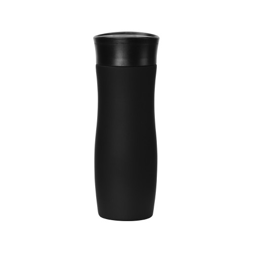 Вакуумная термокружка с кнопкой Streamline, Waterline, soft-touch, тубус, черный