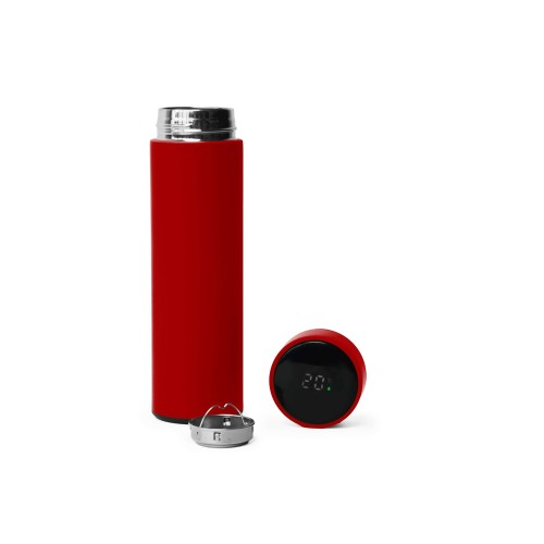 Термос FAMILY MARK LED, soft touch (Красный)