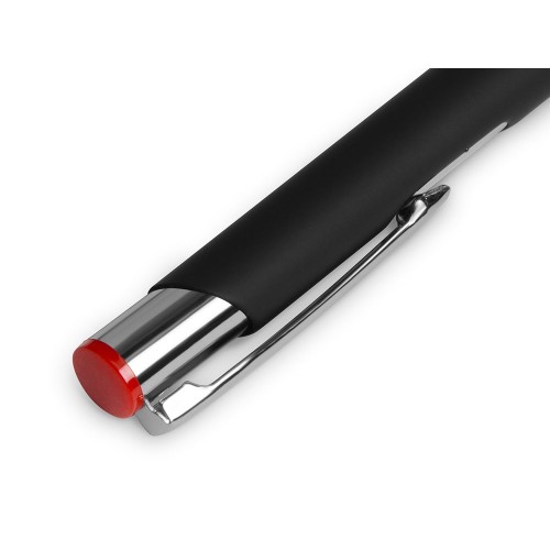 Ручка металлическая шариковая "Legend Mirror Gum" софт-тач с цветным слоем, черный / красный
