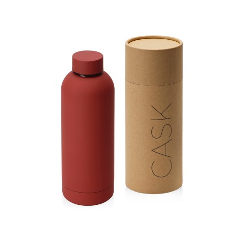 Вакуумная термобутылка "Cask" Waterline, soft touch, 500 мл, тубус, красный