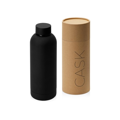 Вакуумная термобутылка "Cask" Waterline, soft touch, 500 мл, тубус, черный