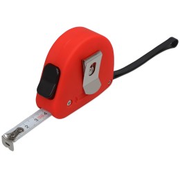 Рулетка 3м "Meter", софт-тач, красный