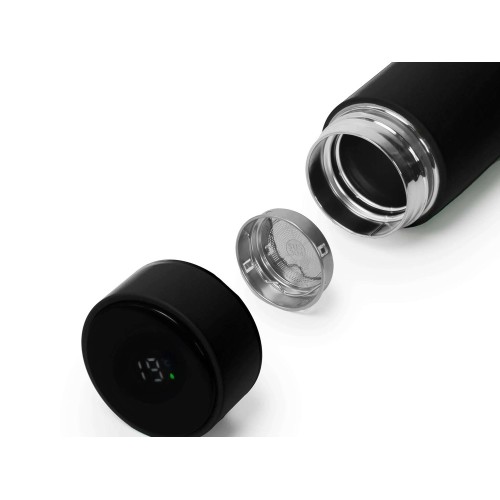 Термос FAMILY MARK LED, soft touch (Чёрный)