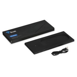 Беспроводное настольное зарядное устройство "Glide" с подсветкой, софт тач