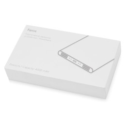 Портативное зарядное устройство с красной подсветкой логотипа «Faros», soft-touch, 4000 mAh