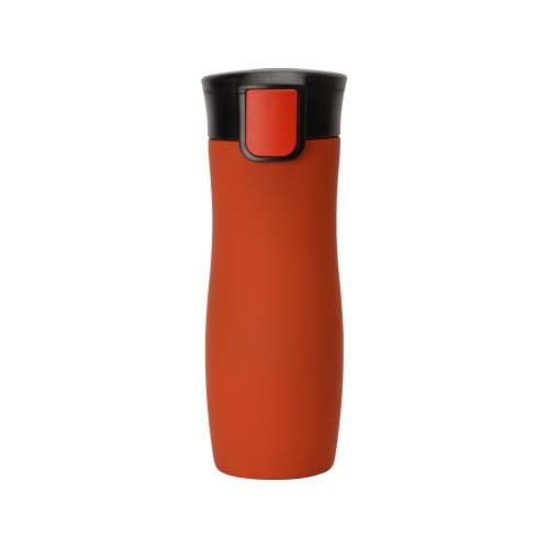 Вакуумная термокружка с кнопкой Streamline, Waterline, soft-touch, тубус, красный