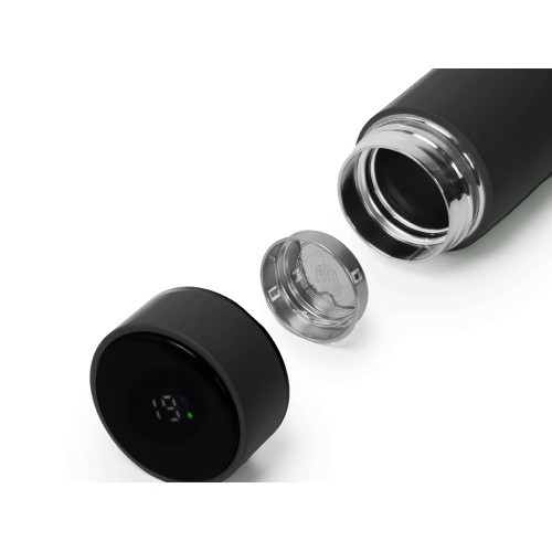 Термос FAMILY MARK LED, soft touch (Серый)