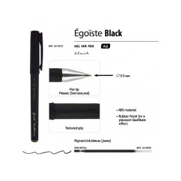 Ручка "Egoiste.BLACK" гелевая в черном корпусе, 0.5мм, черная