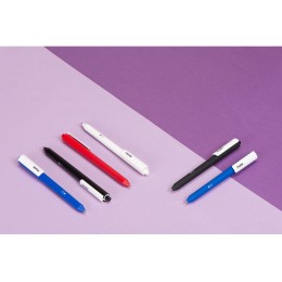 Ручка шариковая Pigra модель P03 PRM «софт-тач», красный/белый