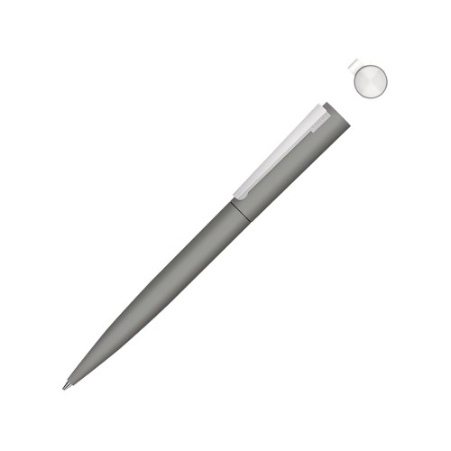 Металлическая шариковая ручка soft touch "Brush gum", серый