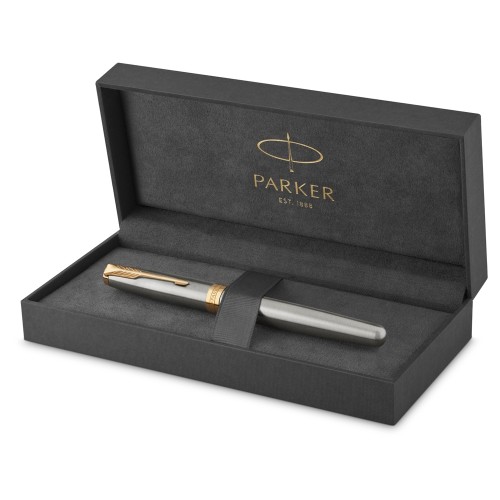 Ручка перьевая «Parker Sonnet Core Stainless Steel GT», серебристый/золотистый