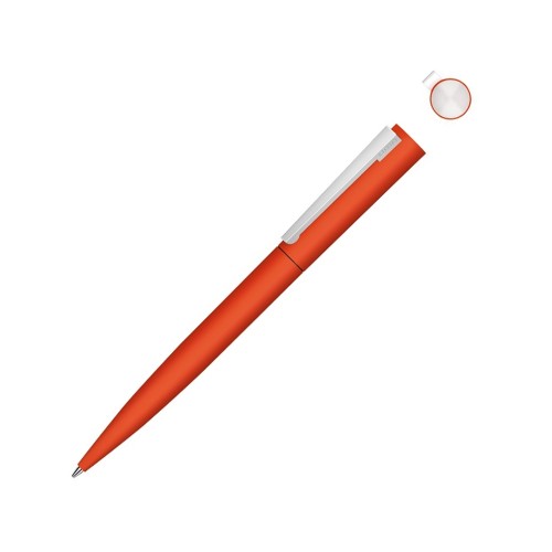 Металлическая шариковая ручка soft touch "Brush gum", оранжевый