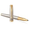 Ручка роллер Parker IM Premium Warm Silver (grey)  GT, стержень: F, цвет чернил: black, в подарочной упаковке.