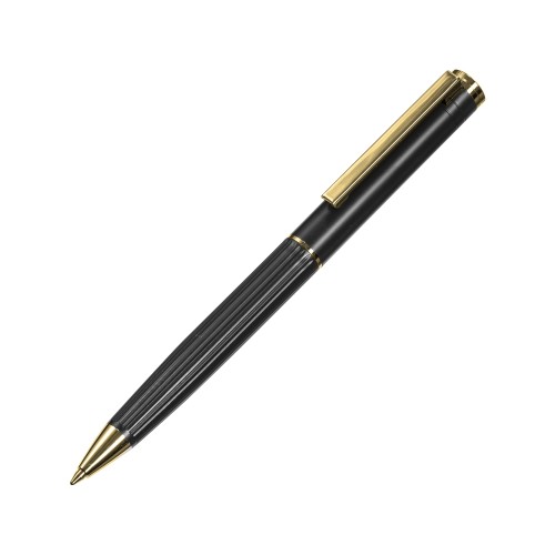 Шариковая металлическая ручка с золотистым слоем "Monarch Gold", черная