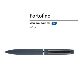Ручка "Portofino" шариковая автоматическая, синий металлический корпус, 1.0 мм, синяя