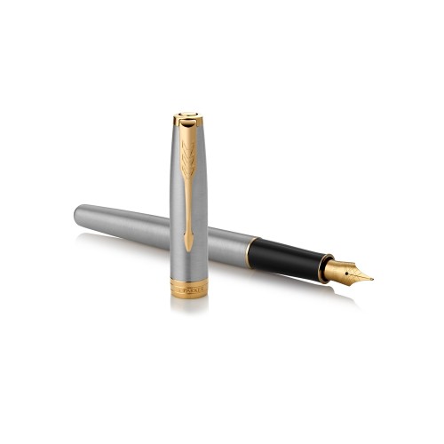 Ручка перьевая «Parker Sonnet Core Stainless Steel GT», серебристый/золотистый