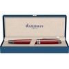 Ручка-роллер Waterman Expert Dark Red Lacquer CT Black, стержень: Fblk