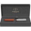 Ручка-роллер Parker Sonnet Essentials Orange SB Steel CT, цвет чернил black,перо: F, в подарочной упаковке.
