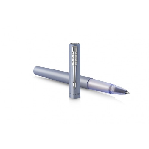 Ручка-роллер Parker Vector XL Silver Blue CT, цвет чернил black, стержень: F, в подарочной упаковке.