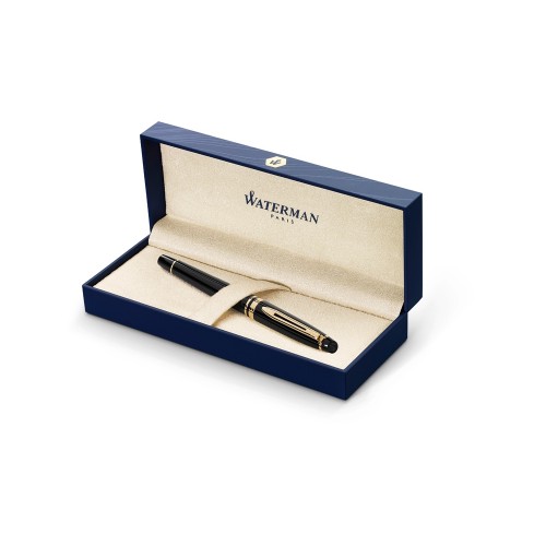 Перьевая ручка Waterman Expert 3, цвет: Black Laque GT, перо: F