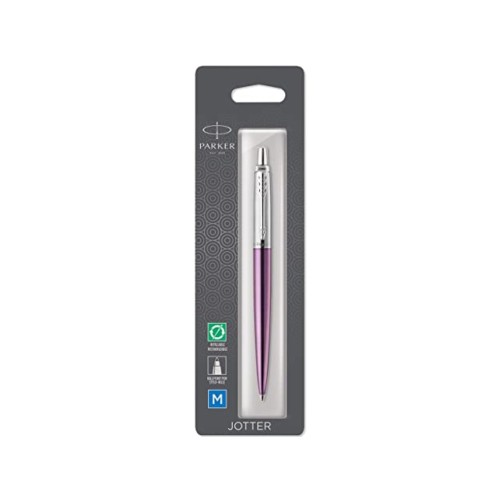 Шариковая ручка Parker "Jotter Victoria Violet Chrome CT", стержень:M, цвет чернил: blue в подарочной блистерной упаковке