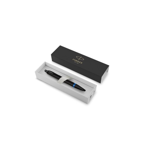 Шариковая ручка Parker IM Vibrant Rings Flame Blue,стержень: M, цвет чернил: Blue, в подарочной упаковке.