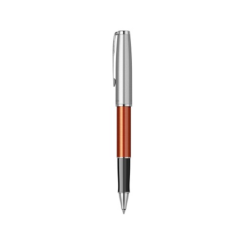 Ручка-роллер Parker Sonnet Essentials Orange SB Steel CT, цвет чернил black,перо: F, в подарочной упаковке.