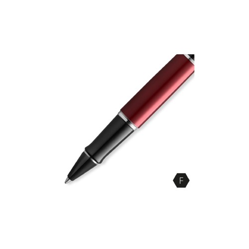 Ручка-роллер Waterman Expert Dark Red Lacquer CT Black, стержень: Fblk