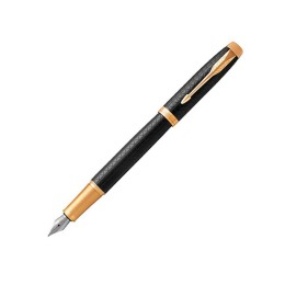 Перьевая ручка Parker IM Premium Black GT, перо: F, цвет чернил: blue, в подарочной упаковке.