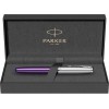 Ручка-роллер Parker Sonnet Essentials Violet SB Steel CT, цвет чернил black, перо: F, в подарочной упаковке.