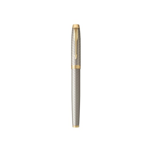 Перьевая ручка Parker IM Premium Warm Silver (grey)  GT, перо: F, цвет чернил: blue, в подарочной упаковке.