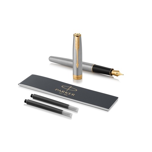 Ручка перьевая «Parker Sonnet Core Stainless Steel GT», серебристый/золотистый