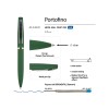 Ручка "Portofino" шариковая  автоматическая, зеленый металлический корпус, 1.0 мм, синяя