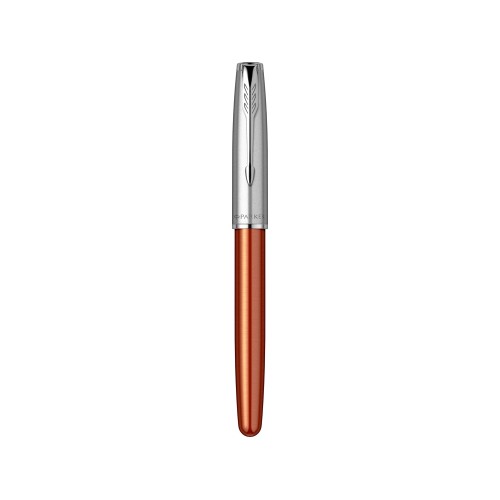 Ручка-роллер Parker Sonnet Essentials Orange SB Steel CT, цвет чернил black,перо: F, в подарочной упаковке.